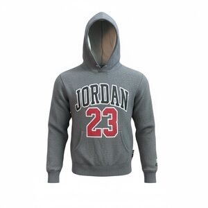 Jordan Big Boys' 23 HBR Fleece Pullover Hoodie-Grey. Boys S 8-10 year.